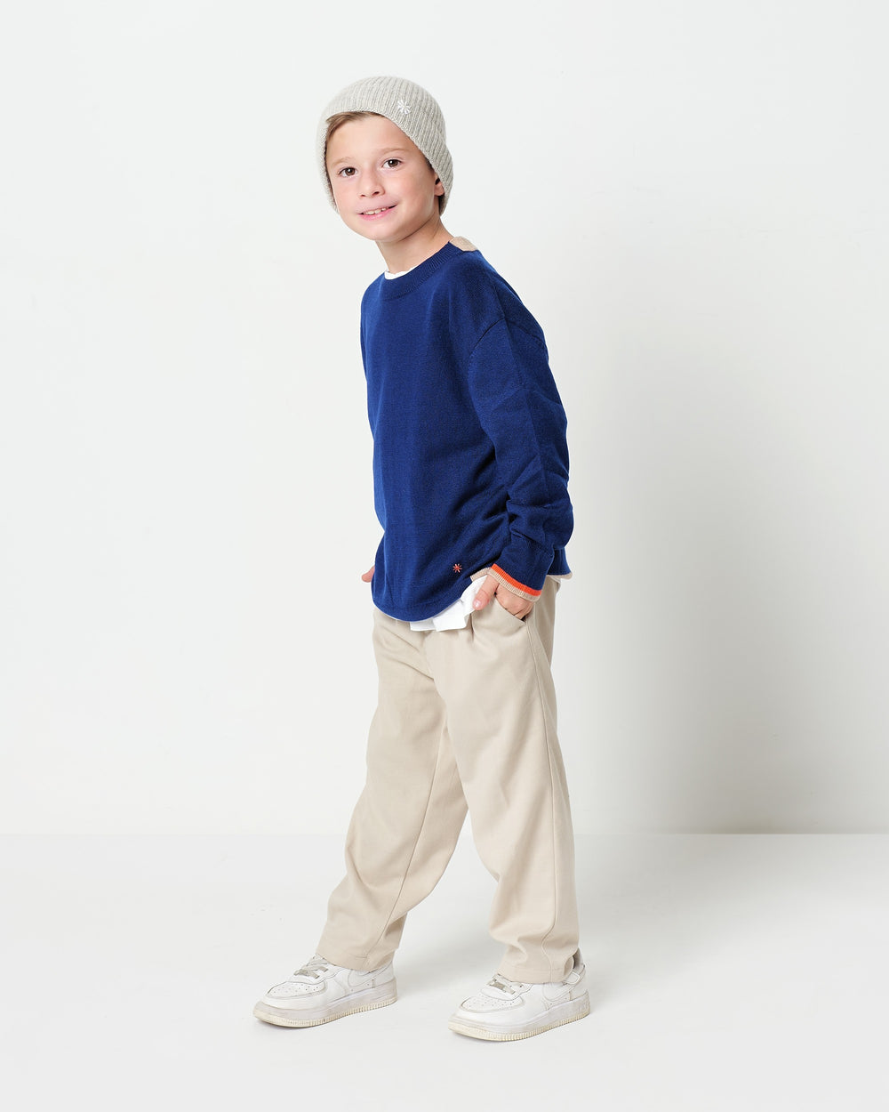 boys` contrast crew neck jumper