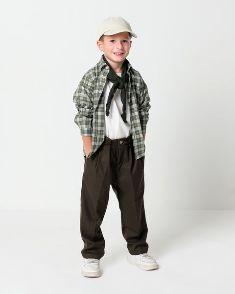 boys` trousers with double pleats