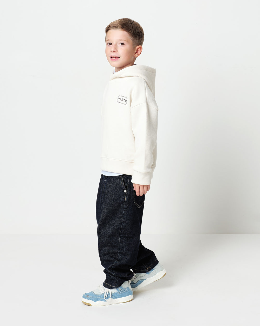 loose fit boys` hooded