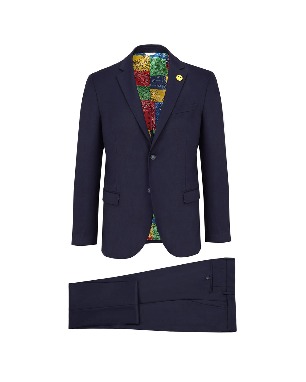 blue stretch viscose blend slim fit suit