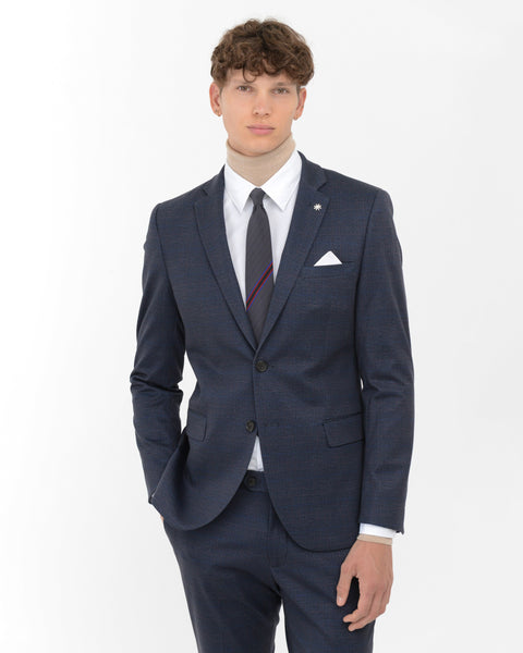 blue wales suit in stretch viscose blend jersey