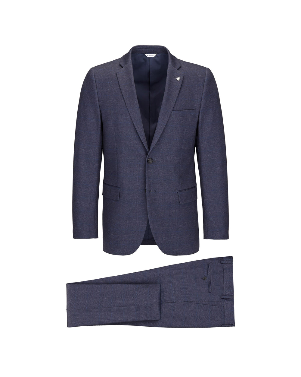blue wales suit in stretch viscose blend jersey