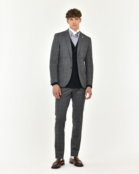 gray wales suit in stretch viscose blend jersey