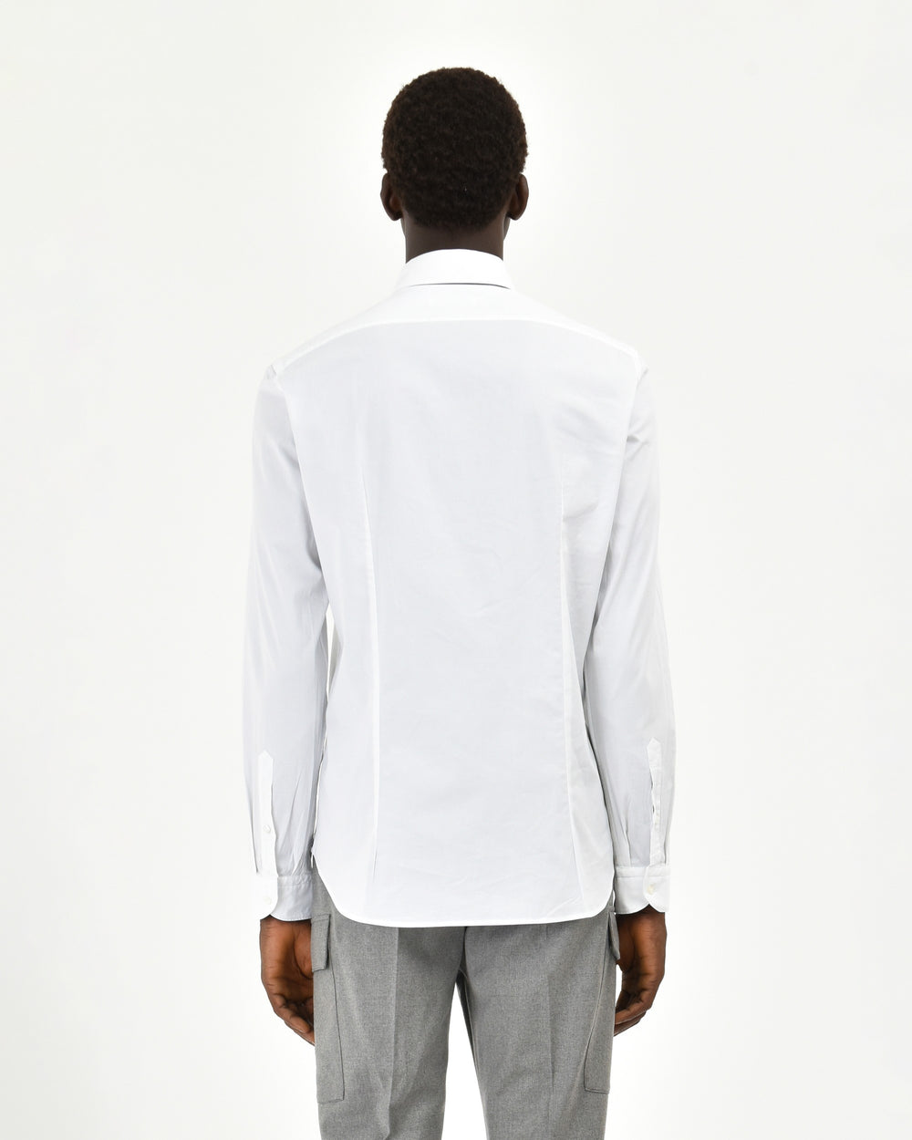 white washed poplin shirt "don`t forget to smile"