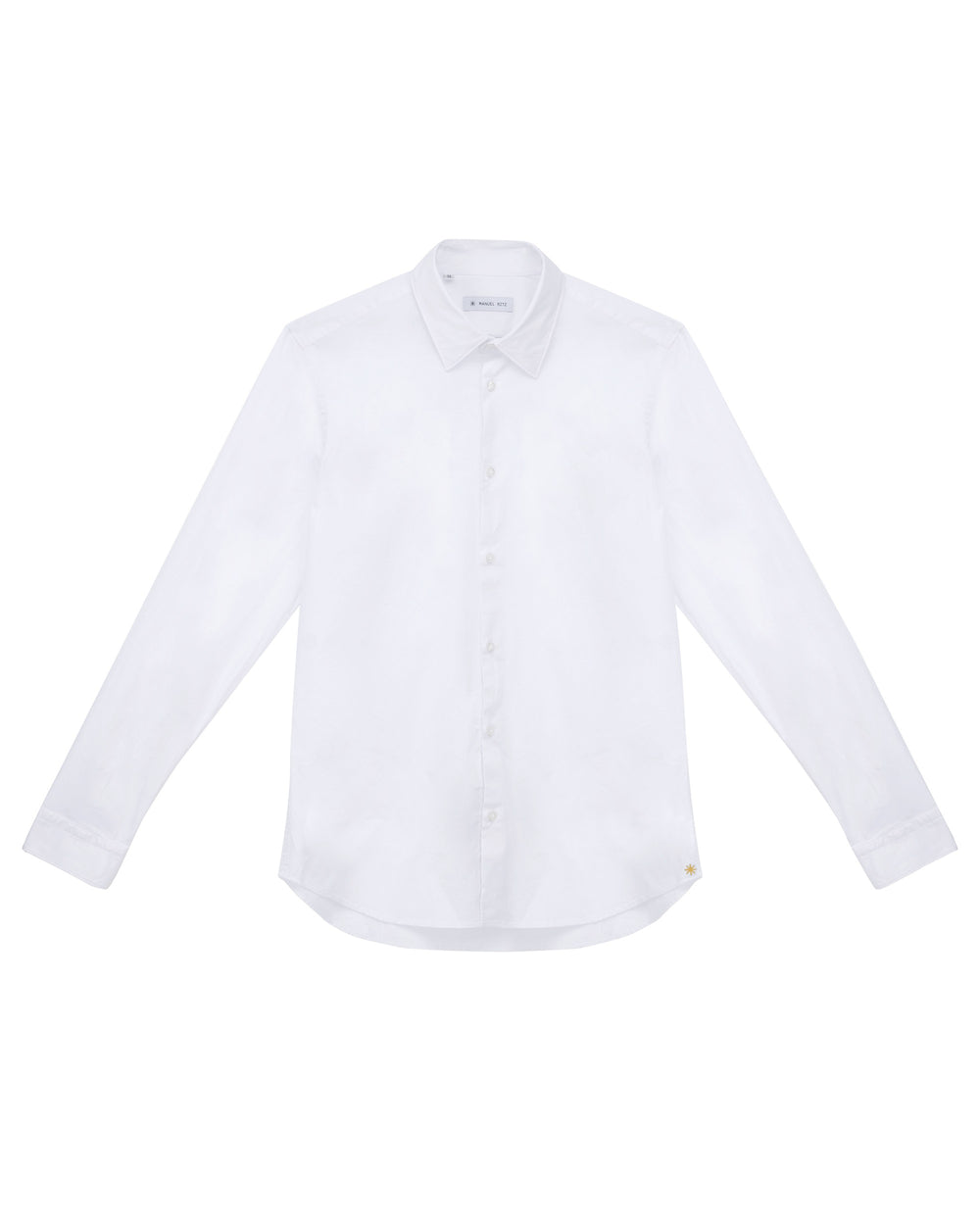 white washed slim stretch cotton poplin shirt