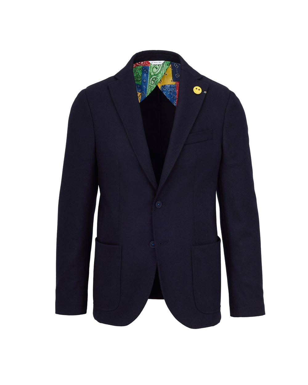 blue slim diagonal wool-blend blazer