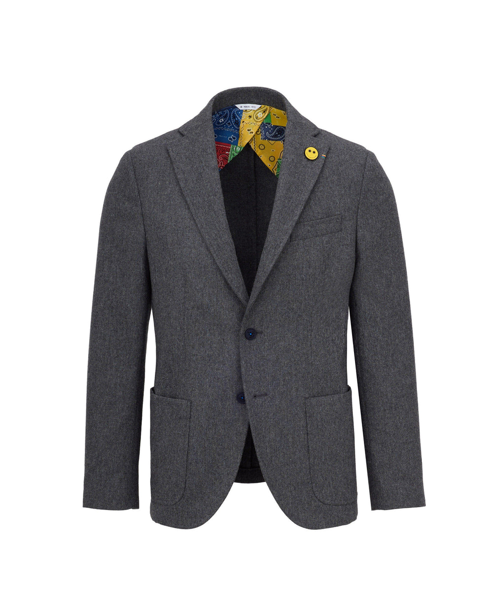 gray slim diagonal wool-blend blazer