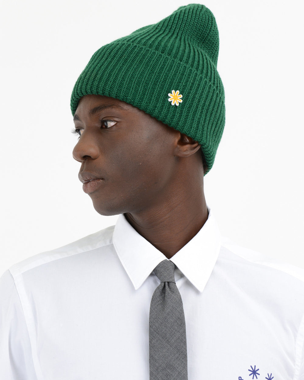 green wool blend english rib cap
