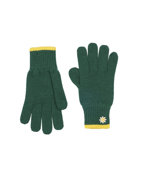 green english wool-blend rib gloves