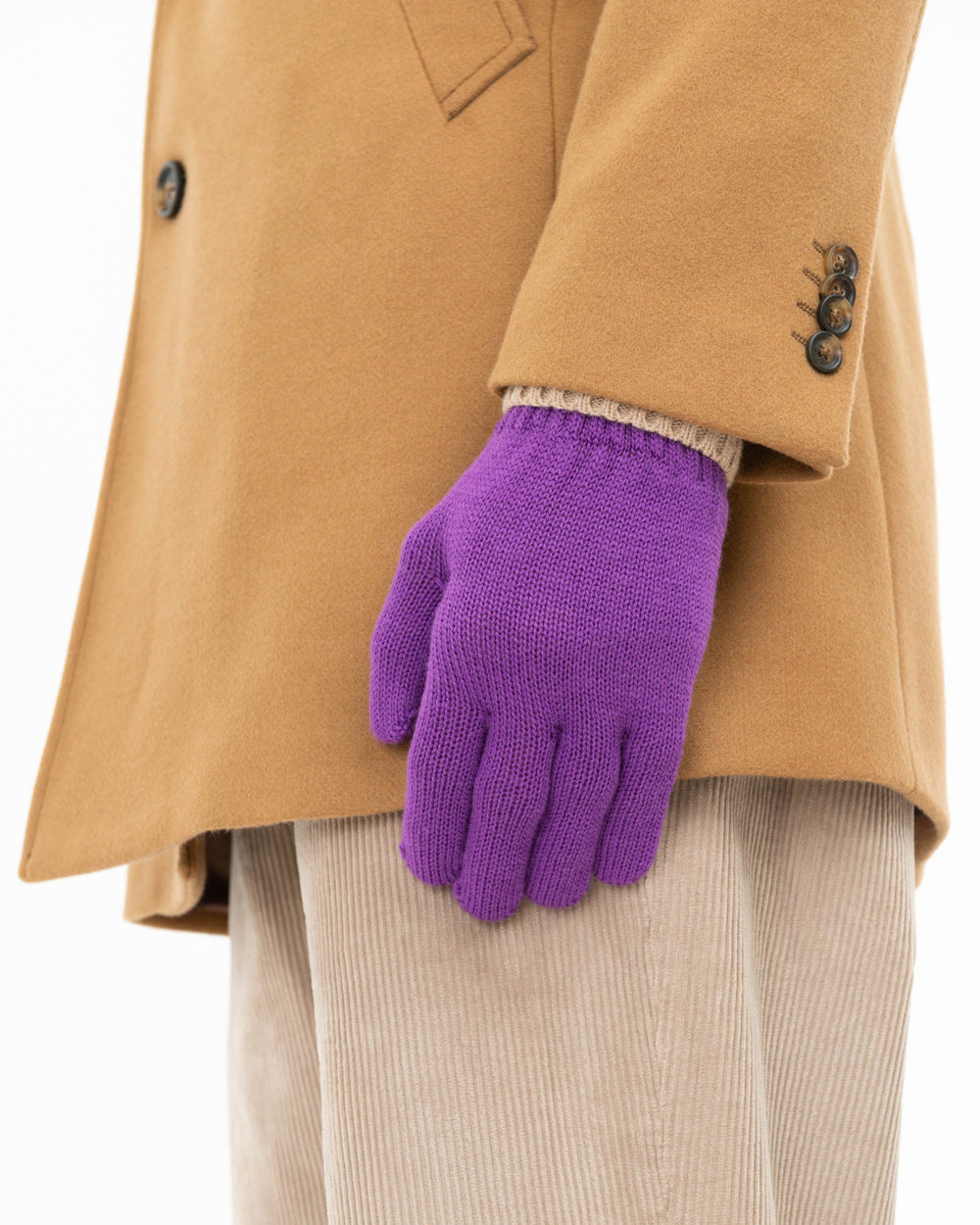 violet english wool-blend rib gloves