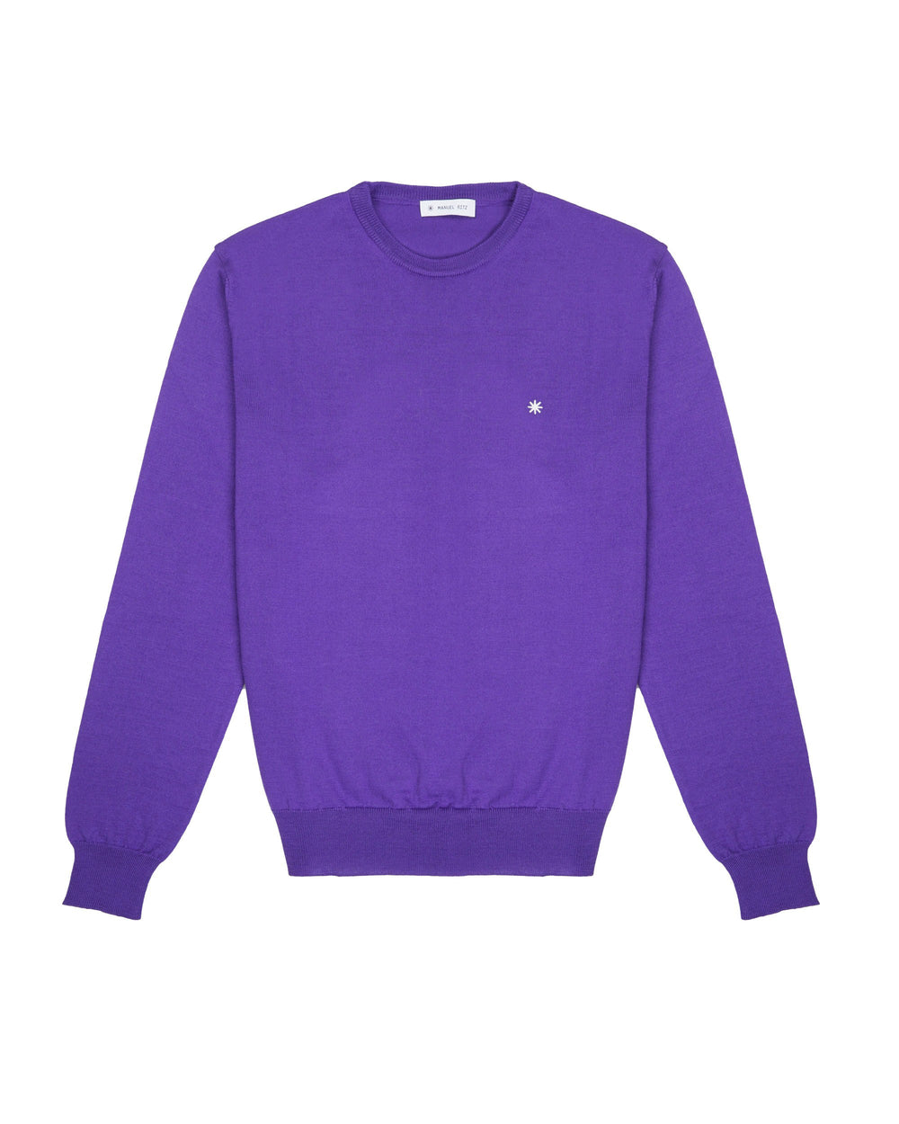 violet slim crewneck sweater pure wool