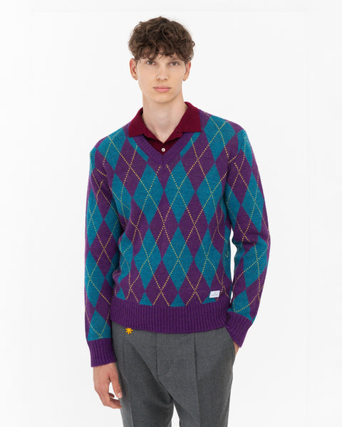 sky blue alpaca wool blend v-neck sweater