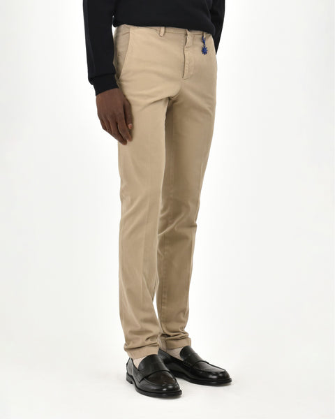 beige garment dyed stretch cotton skinny pants