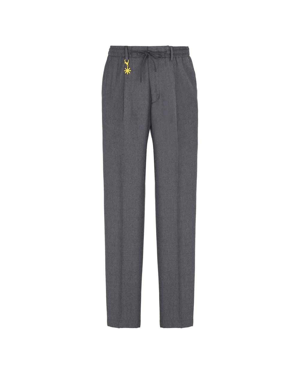 gray stretch wool flannel slim jogging pants