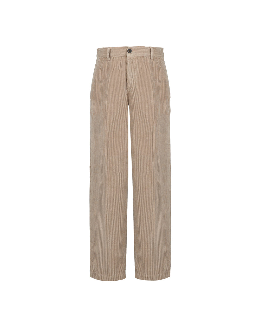 beige slim garment dyed stretch cotton velvet pants
