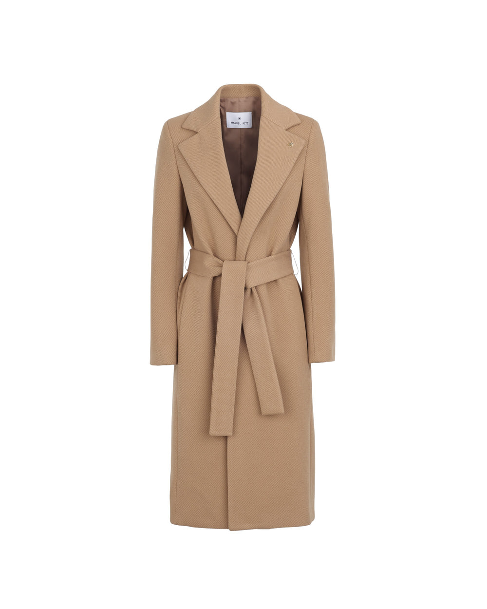 beige diagonal cloth coat