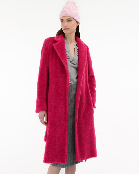 red plush effect cloth coat