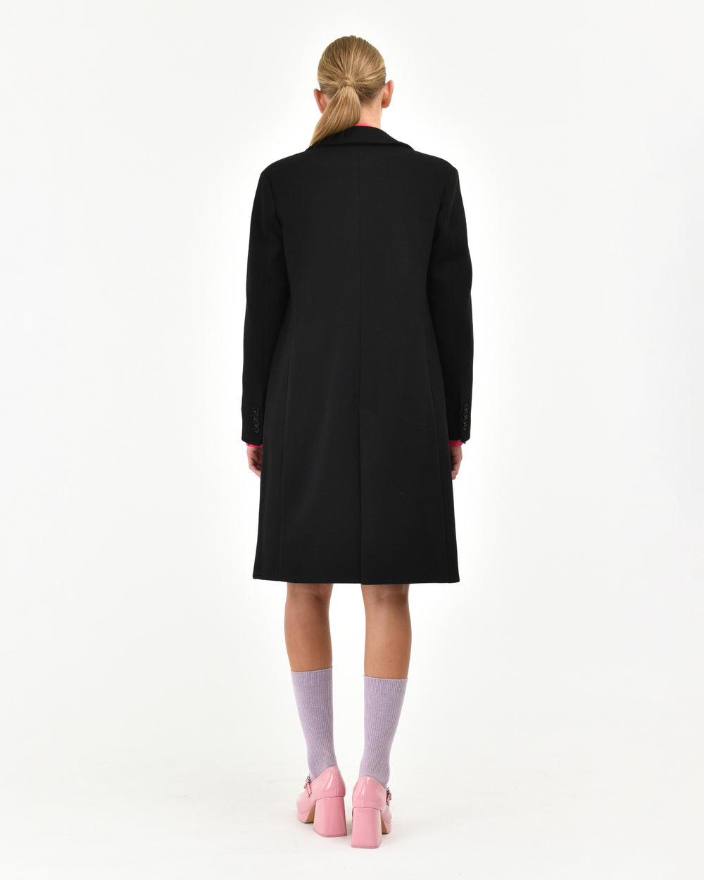 black stretch cloth coat