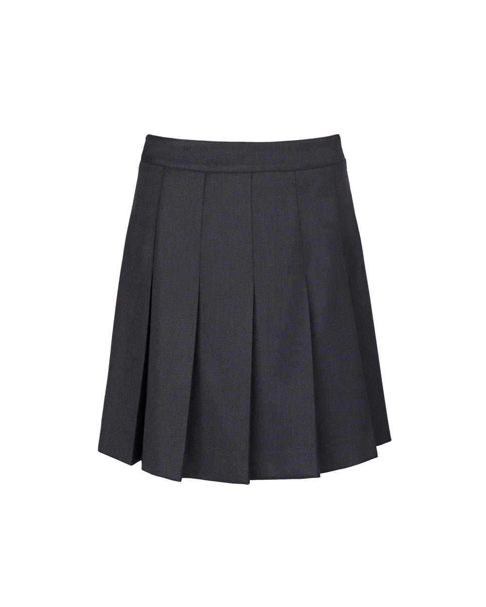 gray stretch viscose blend pleated skirt