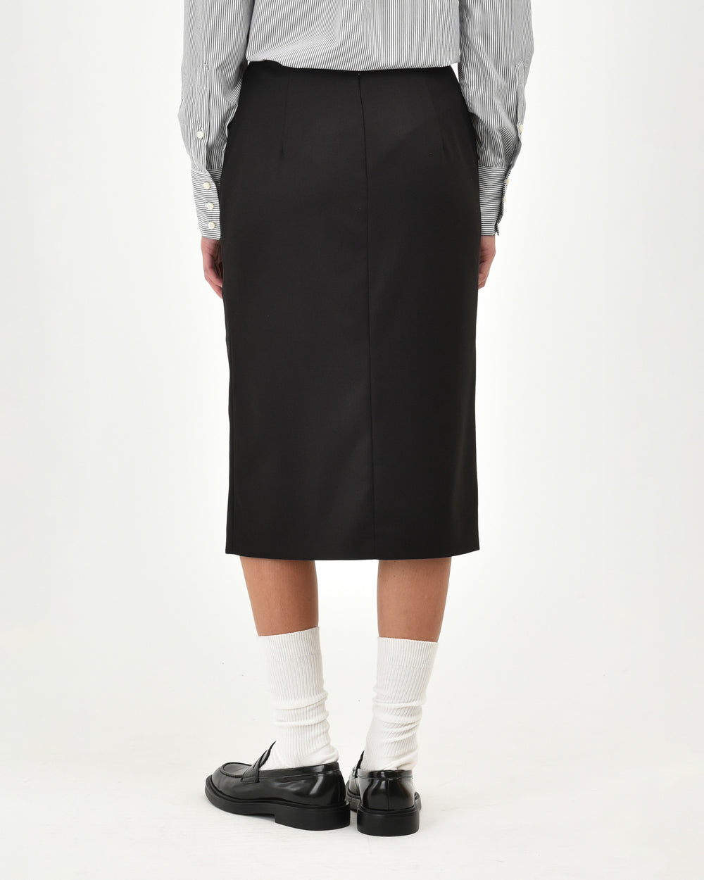 black stretch viscose blend loungette skirt
