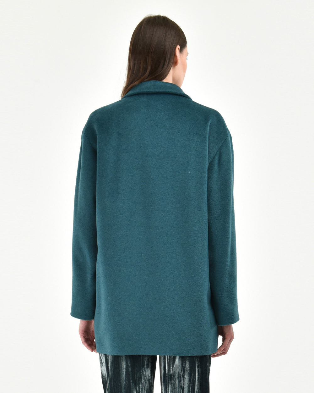 green wool blend cloth over blazer