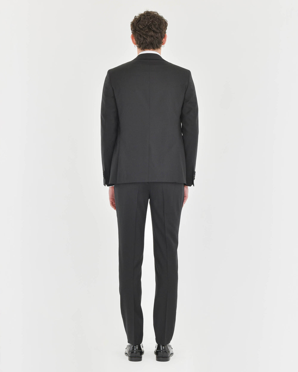 black stretch wool waistcoat suit