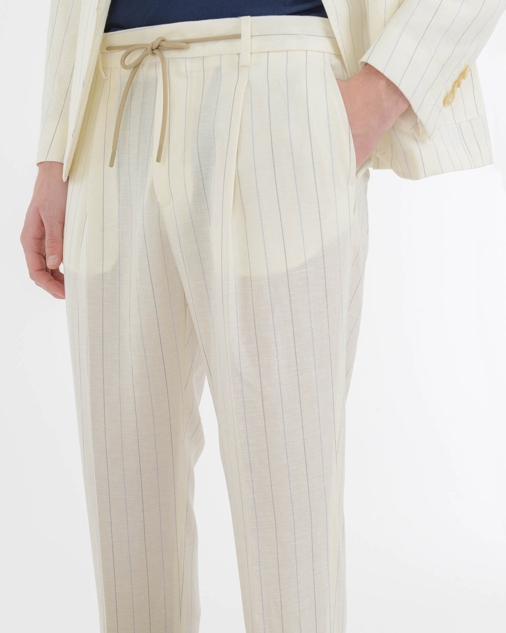 white slim fit linen wool regimental suit
