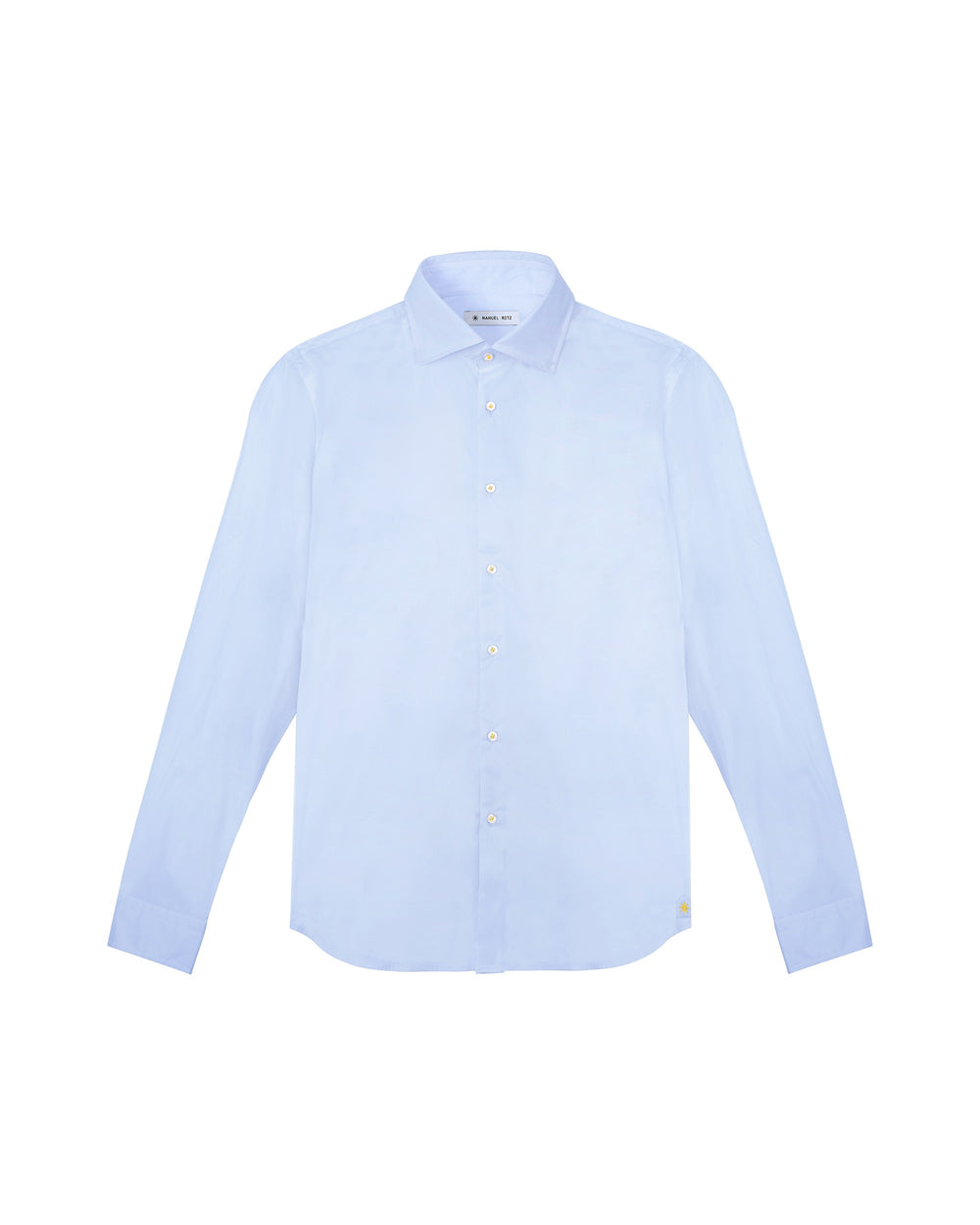 sky blue slim fit shirt in stretch cotton poplin