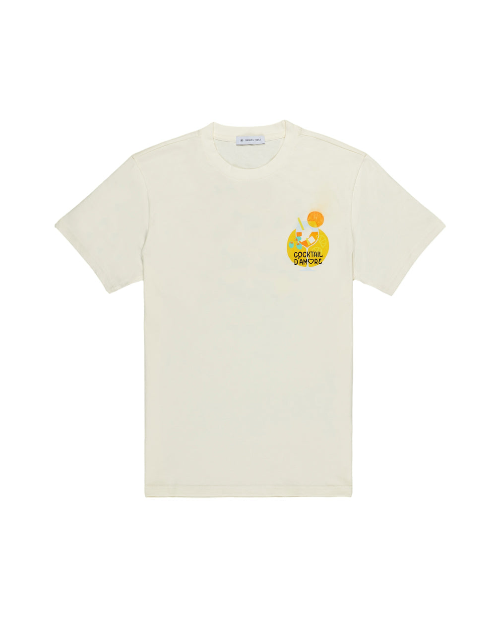 white cotton 'cocktail of love' t-shirt