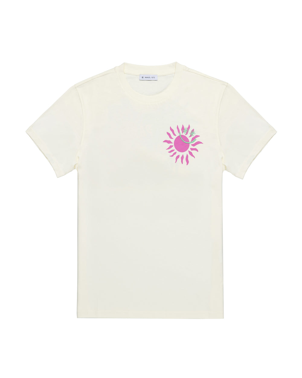 white two steps from the sea' cotton t-shirt