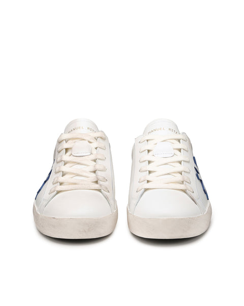 light blue leather sneakers
