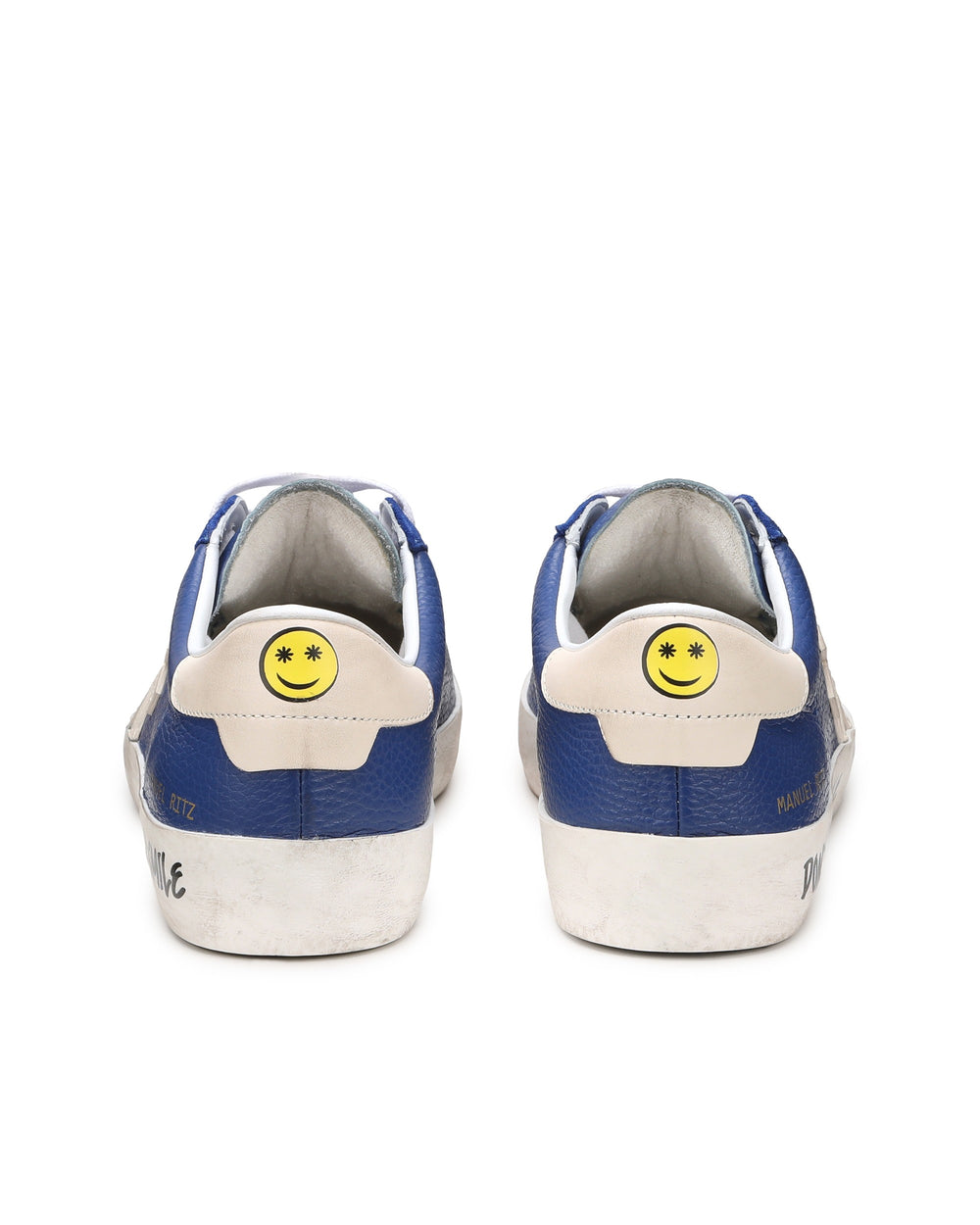 light blue 'don't forget to smile' sneakers